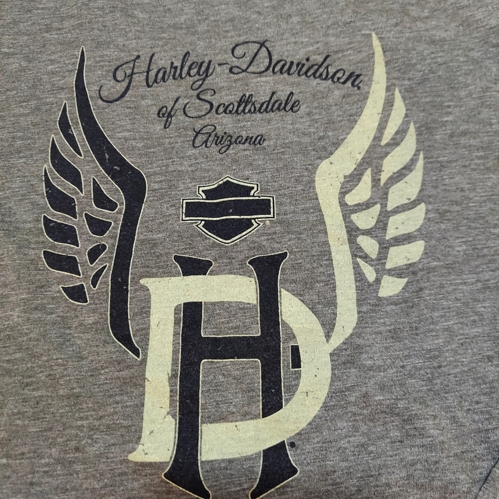 Harley-Davidson of Scottsdale Arizona Gray Longsleeve Cotton Shirt Medium - Picture 5 of 14